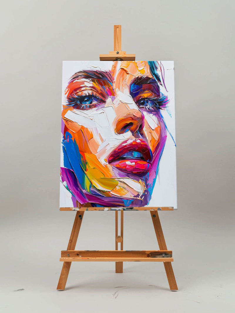 Abstract Oil Painting Colorful Women Portrait Painting Custom Canvas Paintings Large Wall Paintings For Livingroom