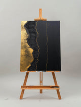 Abstract Black And Gold Canvas Wall Art Black And Gold Modern Artwork Expensive Modern Art