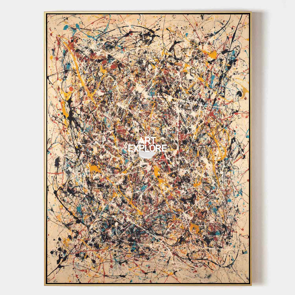 Original Abstract Expressionist Painting With Dynamic Lines For Modern Living Room Decor