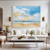 3d Abstract Blue Seascape modern art Original Oil Seascape Paintings Minimalist Ocean Apartment Decor