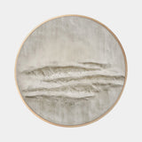 Modern Abstract Art White Textured Canvas Painting Circular Wall Art Wabi-sabi Painting For Sale