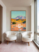 Textured Desert Mountain Painting For Modern Living Room Wall Decor