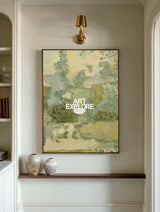 Original Green And Beige Nature Inspired Abstract Painting With Rich Texture And Depth