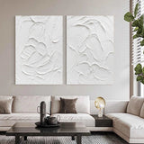 3D White Abstract Art Minimalist Art Large Abstract Modern Minimal Wall Art For Sale