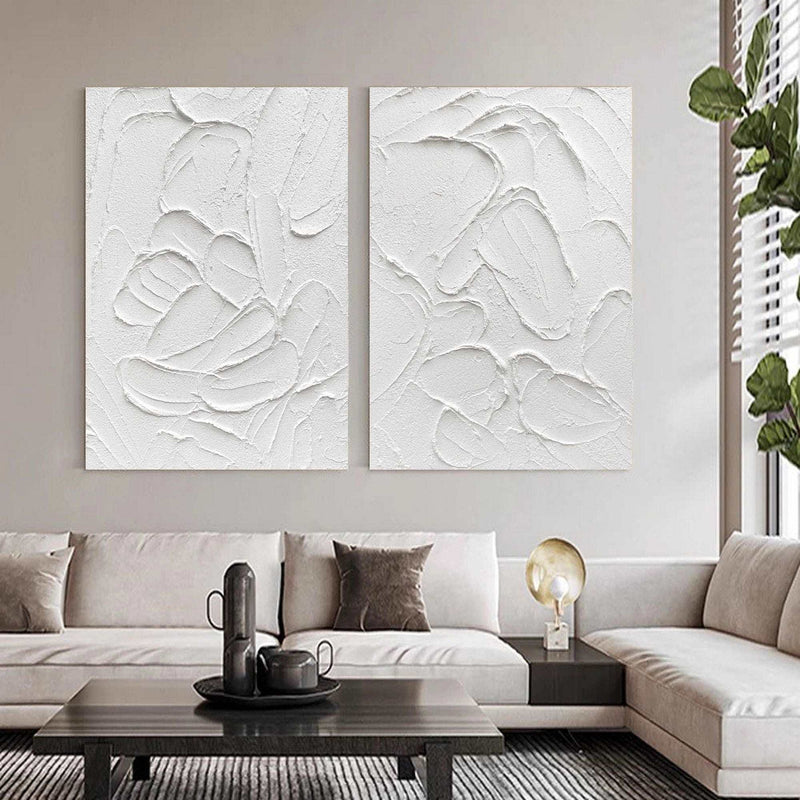 3D White Abstract Art Minimalist Art Large Abstract Modern Minimal Wall Art For Sale