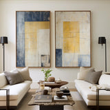 Wabi-Sabi Beige Diptych Painting Set Of 2 Beige Minimalist Art Livingroom Wall Art For Sale