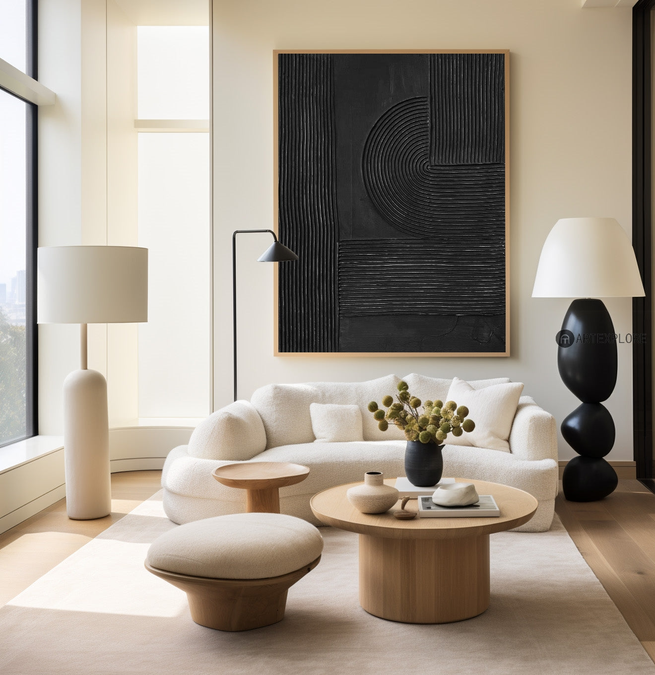 Expensive Modern 3D Black Abstract Wall Art,Modern Black Custom Canvas Paintings,Best Living Room Paintings