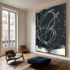 Modern Black Abstract Art Large Black Minimalist Painting Handmade Canvas Wall Art | Artexplore