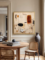 Modern Textured Abstract Painting In Beige And Earth Tones For Living Room Decor