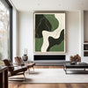 Green White Texture Geometric Wall Art Green Canvas Painting Large Green Minimalist Wall Decor