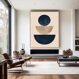 Beige And Blue Painting Large Minimalist Wall Art Abstract Neutral Color Minimalist Wall Art