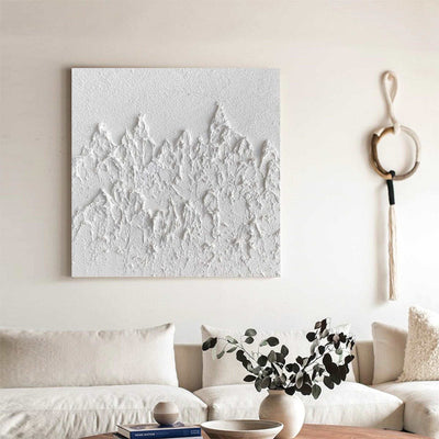 Plaster Canvas Art White Canvas Paitning Textured White Painting Minimalist Abstract Painting