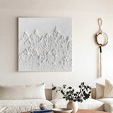 Plaster Canvas Art White Canvas Paitning Textured White Painting Minimalist Abstract Painting