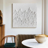 Plaster Canvas Art White Canvas Paitning Textured White Painting Minimalist Abstract Painting