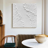 Abstract Plaster Art Canvas Plaster Painting White Minimalist Abstract Painting