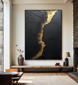 Black And Gold Abstract Wall Art Large Decorative Paintings Big Canvas Art minimalist apartment decor