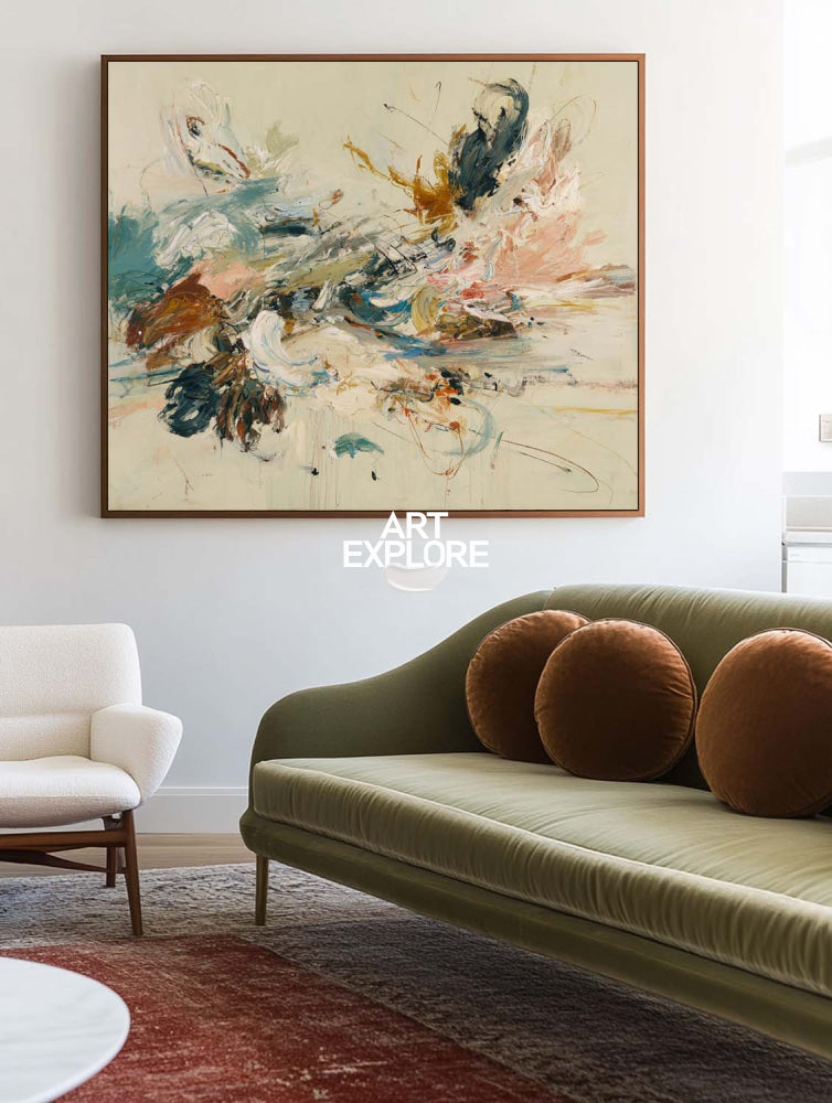 Lyrical Abstract Painting Modern Art For Living Room With Textured Finish