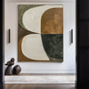 Brown And Green Textured Geometric Painting Walls Abstract Painting Modern Home Decor