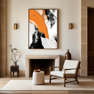 Modern Originial Large Rich Textured Yellow And Black Abstract Acrylic Painting For Livingroom 