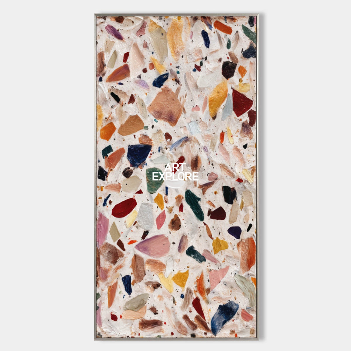 Modern Abstract Mosaic Art With Textured Colorful Fragments For Contemporary Home Decor