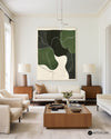 Green And White Wall Art Green Textured Canvas Painting Large Green Minimalist Wall Art For Sale