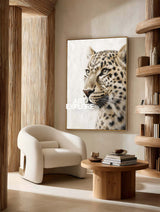 Modern Leopard Portrait Painting With Abstract Textures For Contemporary Living Room Decor