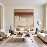 Brown and Beige Minimalist Abstract Art On Canvas Modern Painting Abstract Painting For livingroom