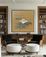 Abstract Brown Landscape Painting | Handmade Square Canvas - ArtExplore