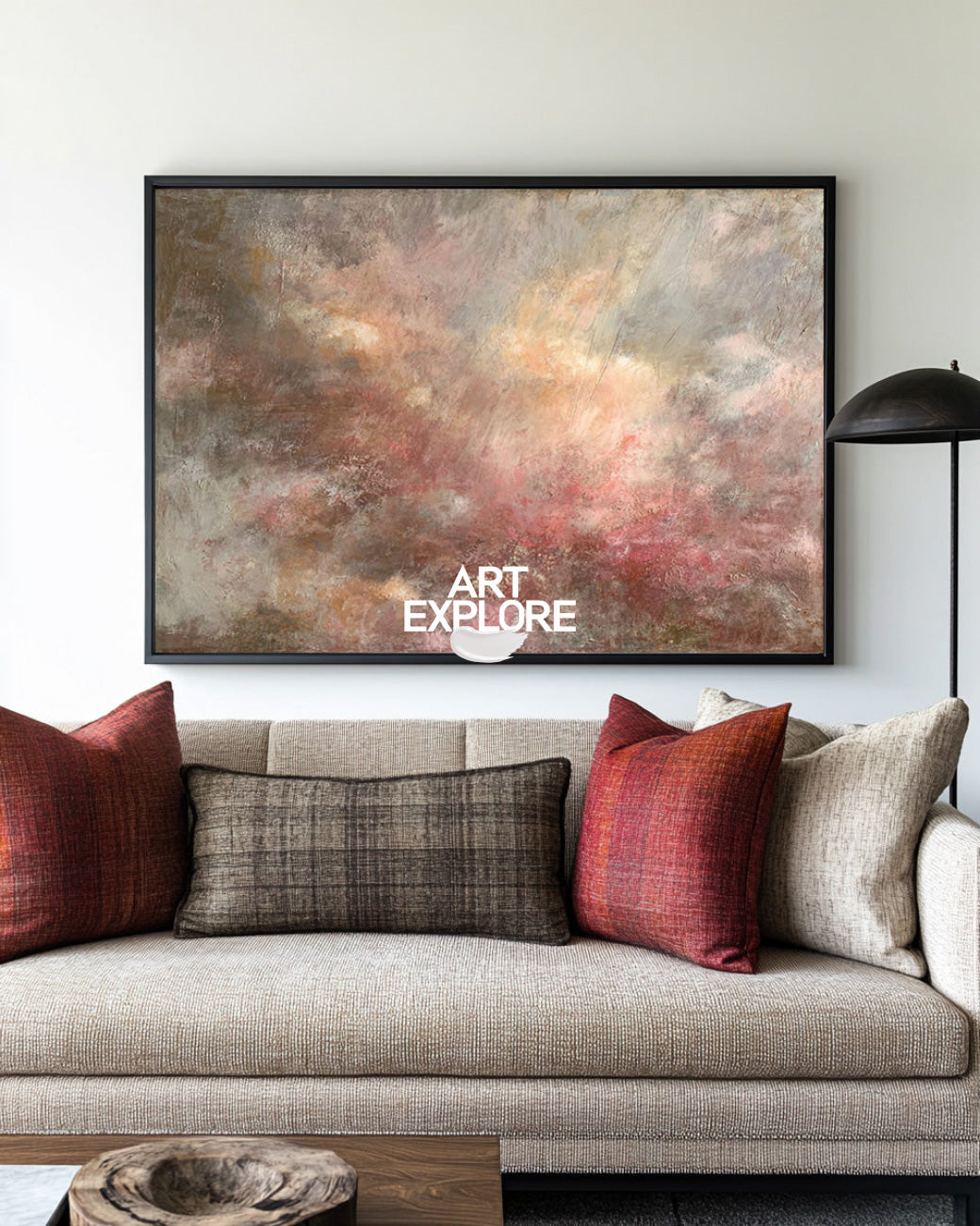 Abstract Cosmic Texture Art, Large Handmade Canvas for Cozy Home Decor ArtExplore
