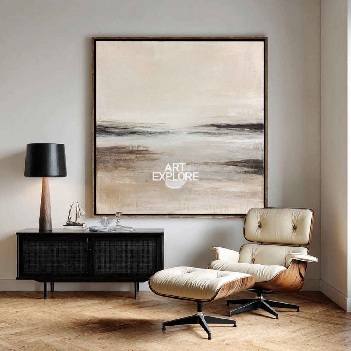 Abstract Haze Landscape Painting | Handmade Minimalist Wall Art ArtExplore