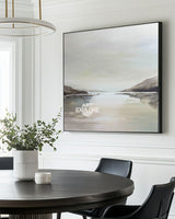 Abstract Lake View Art for Large Spaces, Beige Minimalist Oil – ArtExplore