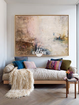 Aesthetic Wabi-sabi Landscape, Large Minimalist Warm Textured Wall Art ArtExplore
