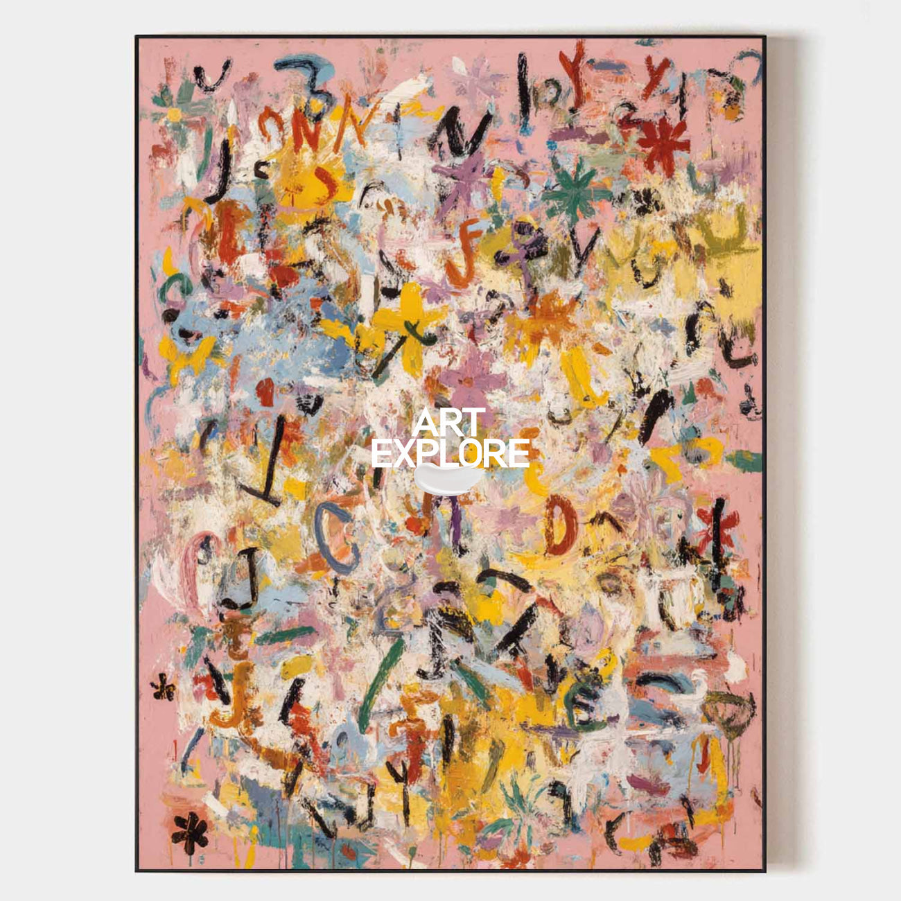 Alphabet Garden | Large Hand-Painted Abstract graffiti Wall Art Vertical Wall Art | ArtExplore