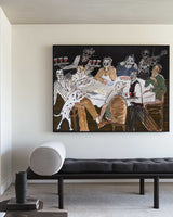 ArtExplore Handmade Dinner Party Oil Painting – Modern Hallway Wall Ar