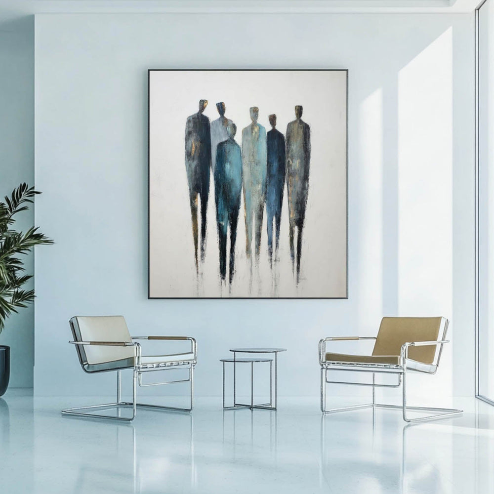 ArtExplore Large Abstract Painting – Minimalist Wabi-Sabi Style for Lounge or Office Decor