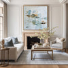 ArtExplore Large Blue Landscape Painting – Handcrafted Minimalist Abstract for Modern Living, Bedroom, or Hallway Walls