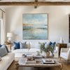 ArtExplore Large Handmade Modern Landscape Canvas – Elegant Sky & Sea Artwork for Luxe Home Interior Walls