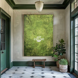 ArtExplore Large Vertical Green Abstract Art, Handmade Textured Wall Decor