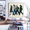 ArtExplore Original Pop Art – Bold Modern People Walking Scene, Handmade Large Canvas Art for Contemporary Interiors
