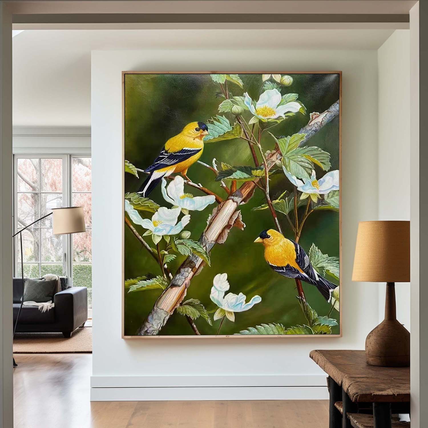 ArtExplore Realistic Hummingbird Oil Painting – Modern Still Life Wall Decor Canvas