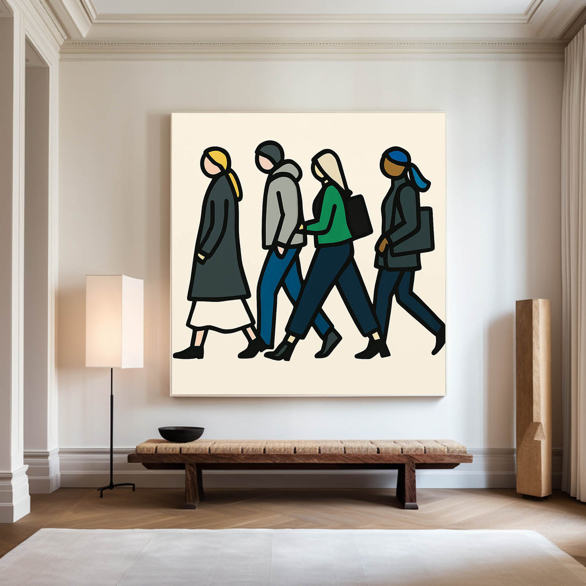 ArtExplore Urban Pop Art Painting – Large Handmade Canvas for Modern Dining Area, Lounge, or Open-Plan Spaces

