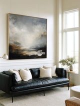 Atmospheric Black Clouds Landscape | Large Textured Wall Art by ArtExplore