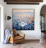 Atmospheric Blue Graffiti Landscape - 100% Original Hand-Painted