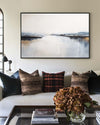 Beautiful Blue And White Sea Horizon Wall Art Modern Seascape Minimalist Abstract Art Painting For Livingroom