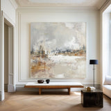 Beige Haze Landscape Wall Art | Large Zen Textured Canvas ArtExplore