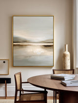 Beige Minimalist Landscape Wall Art Large Handmade Textured Painting ArtExplore