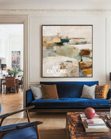 Beige Minimalist Wabi-Sabi Wall Decor, Large Handmade Texture Art – ArtExplore