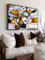 Bespoke Hand-Drawn Flower Painting - Ready to Hang Luxury Decor