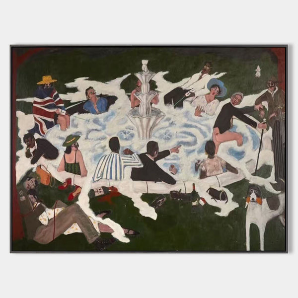 Black Minimalist Figurative Oil Artwork for Living Room | ArtExplore