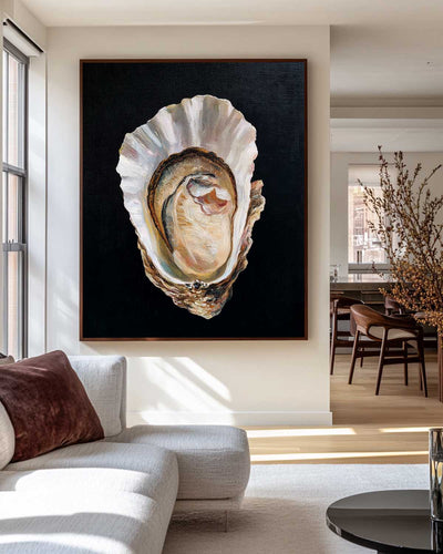 Black Oyster Oil Painting Modern Baroque Oyster Painting Oyster Wall Art Luxurious Artworks For Sale
